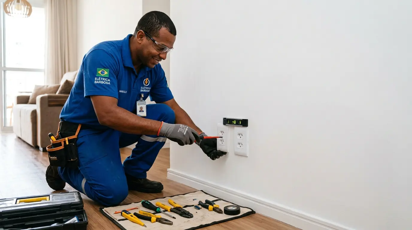 Instalação de tomada adicional por eletricista em Florianópolis — solução correta para substituir benjamins
