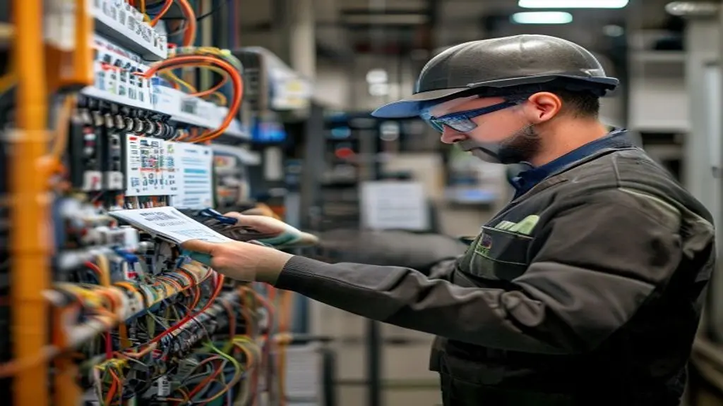 Técnico analisando instalação elétrica com checklist de conformidade NBR 5410 para laudo formal