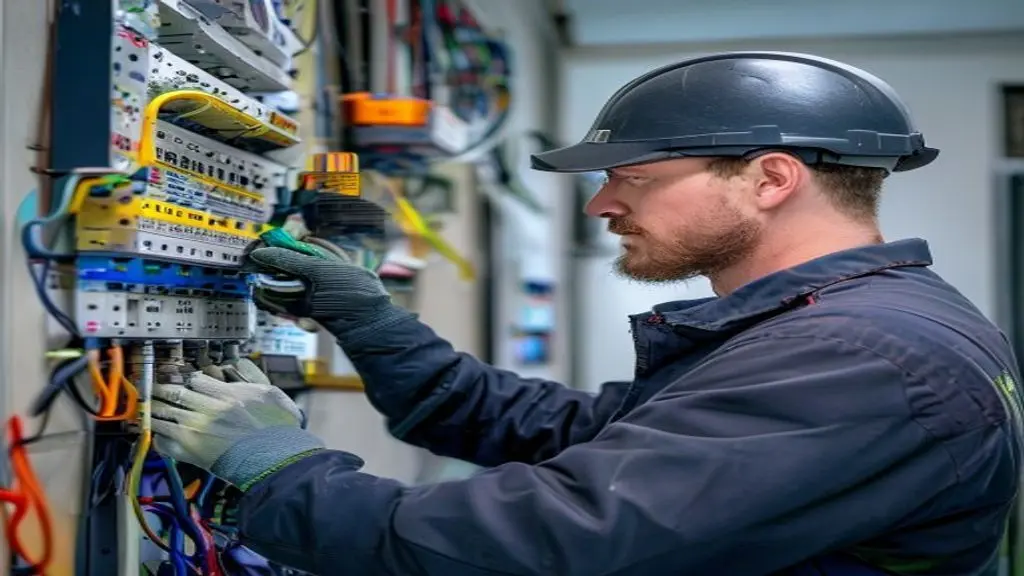 Eletricista verificando painel elétrico com equipamentos de teste para emissão de laudo elétrico residencial